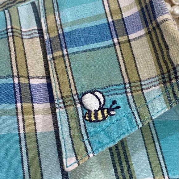 Looney Tunes Vintage Tweety Green/Blue Plaid Sleeveless Button Down Top … - Picture 7 of 9